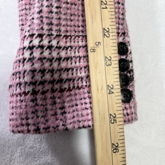Steve Madden Gemini Coat XL Pink Plaid Peacoat Overcoat Knit Soft Luxury NWT - Picture 10 of 13